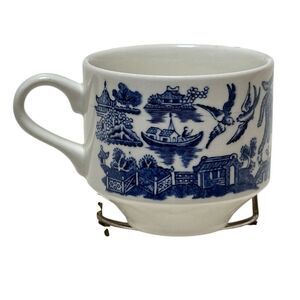 Churchill Blue Willow coffee cup, made in England